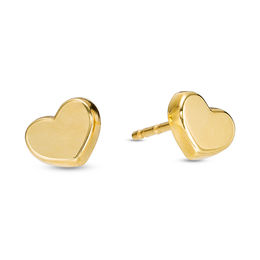 Heart Stud Earrings in 10K Hollow Gold