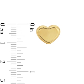 Heart Stud Earrings in 10K Hollow Gold