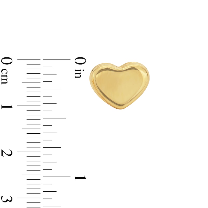 Heart Stud Earrings in 10K Hollow Gold