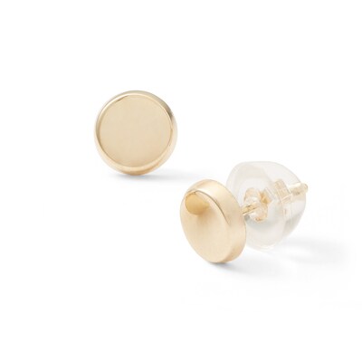 Circle Stud Earrings in 10K Gold