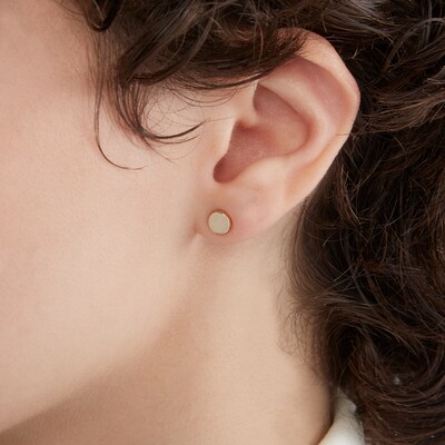 Circle Stud Earrings in 10K Gold