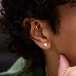 Circle Stud Earrings in 10K Gold