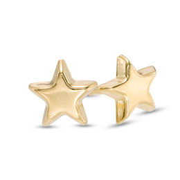 Star Stud Earrings in 10K Hollow Gold