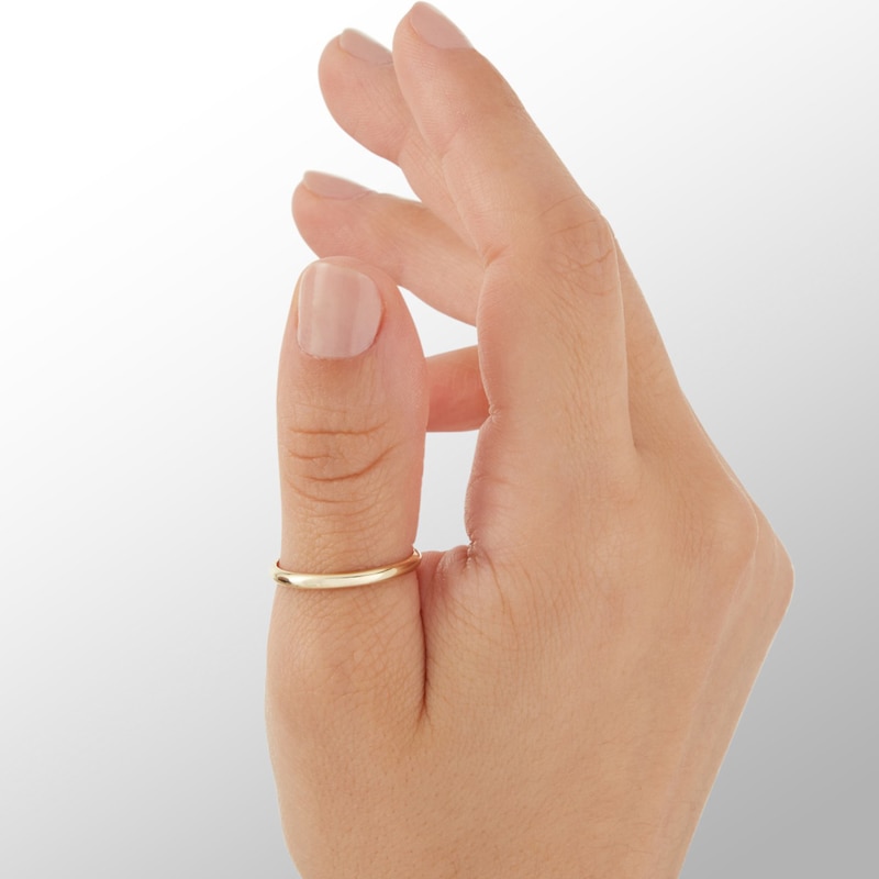 Main Image 3 of 2mm Wedding Band in 10K Gold
