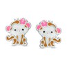Child's Enamel Monkey Stud Earrings in Sterling Silver