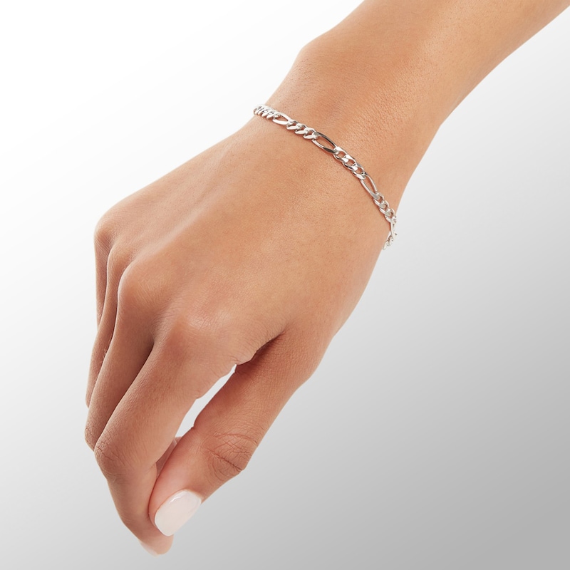 Main Image 3 of Made in Italy 120 Gauge Figaro Bracelet in Solid Sterling Silver - 8.5"