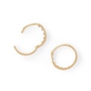 Cubic Zirconia Five Stone Huggie Hoop Earrings in 14K Gold