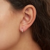 Thumbnail Image 3 of 14K Solid Gold CZ Five-Stone Huggie Hoops