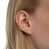 Thumbnail Image 4 of 14K Solid Gold CZ Five-Stone Huggie Hoops