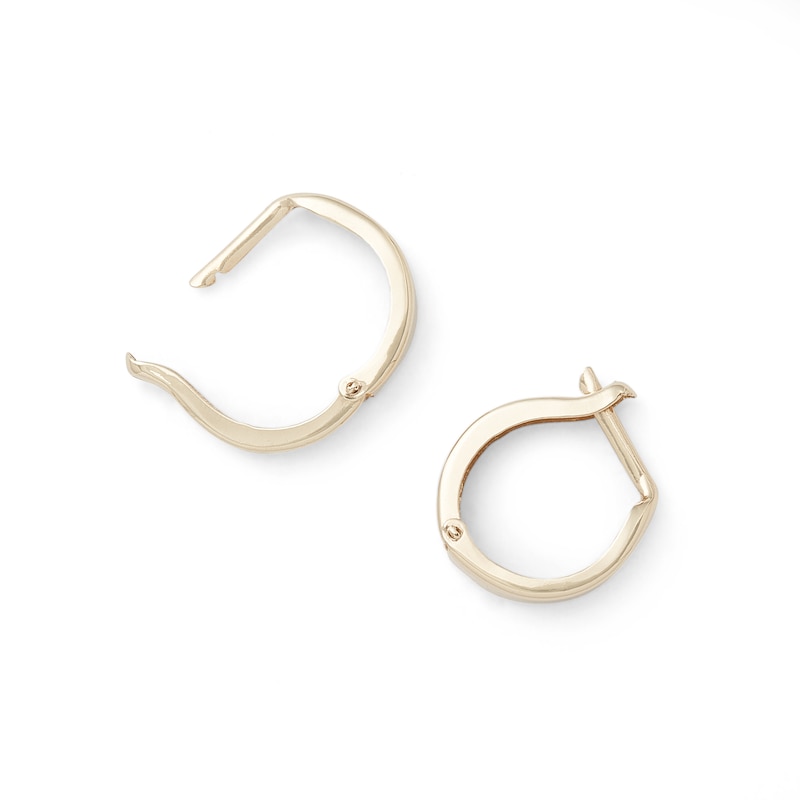 Adorna 14K White Gold Huggie Hoop Earrings: Timeless Elegance - 1/2