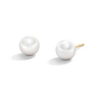10K Solid Gold Freshwater Cultured Pearl Studs