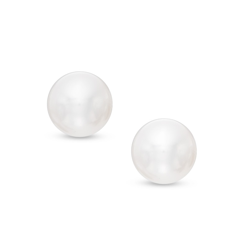 10K Solid Gold Freshwater Cultured Pearl Studs