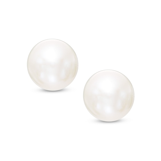 8mm Freshwater Cultured Pearl Stud Earrings in 10K Gold