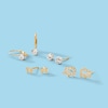 Child's 4mm Cubic Zirconia Solitaire Drop Earrings in 14K Gold
