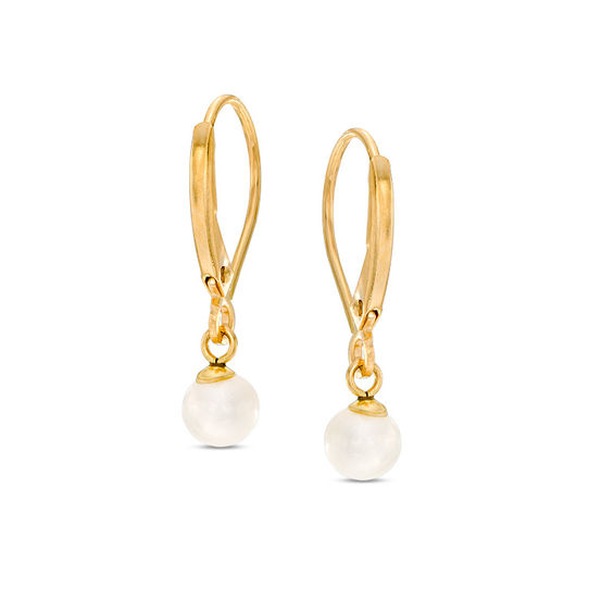 Child's 5mm Cultured Freshwater Pearl Drop Earrings in 14K Gold