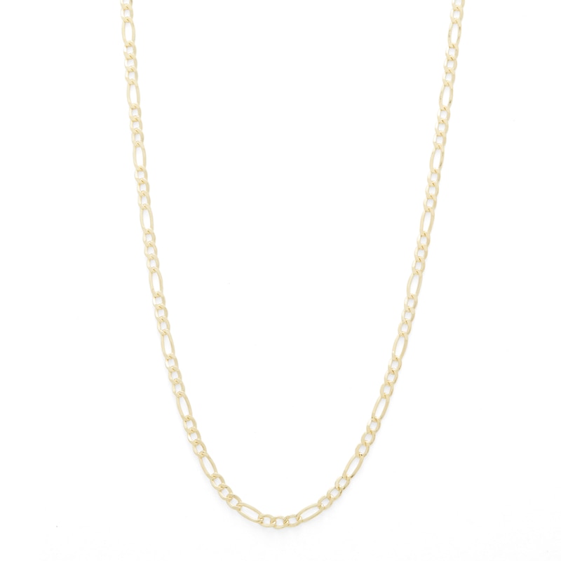 Child's 050 Gauge Figaro Chain Necklace in 14K Hollow Gold - 15"