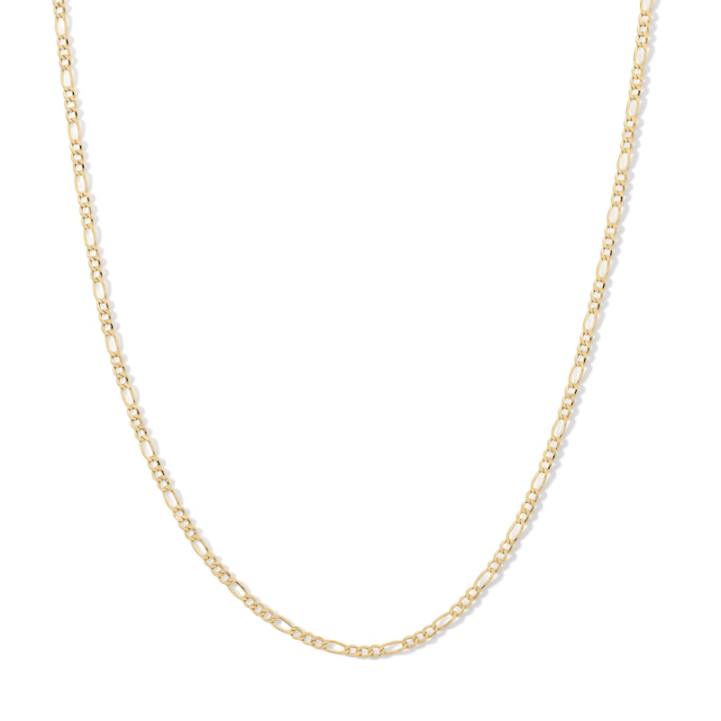 Child's 050 Gauge Figaro Chain Necklace in 14K Hollow Gold - 15"
