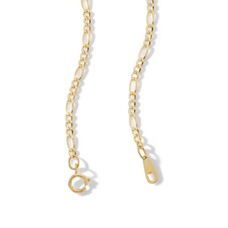 Main Image 2 of Child's 050 Gauge Figaro Chain Necklace in 14K Hollow Gold - 15"