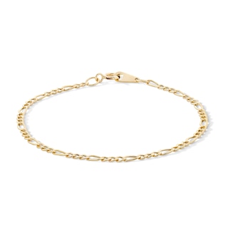 Child's 050 Gauge Figaro Chain Bracelet in 14K Hollow Gold - 5.5"