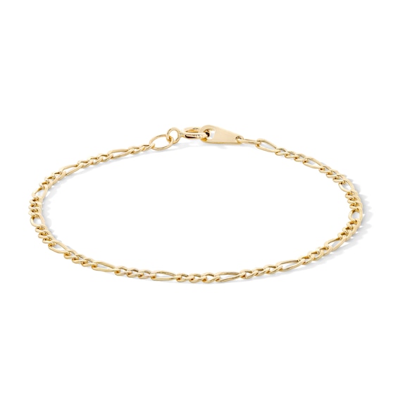 Child's 050 Gauge Figaro Chain Bracelet in 14K Hollow Gold - 5.5"