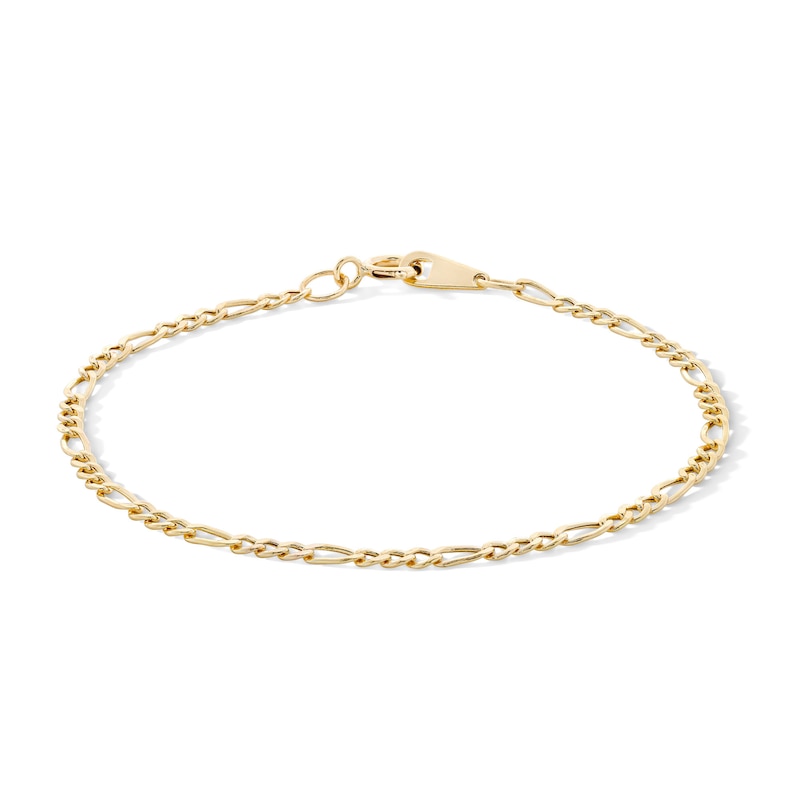 Child's 050 Gauge Figaro Chain Bracelet in 14K Hollow Gold - 5.5"