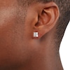 7mm Square Cubic Zirconia Solitaire Stud Earrings in 14K Gold
