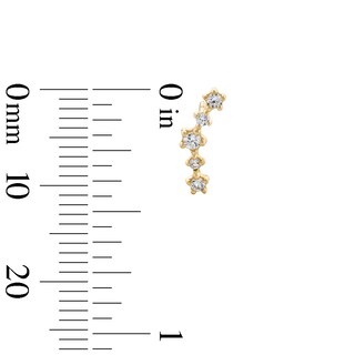 Cubic Zirconia Curve Crawler Earrings in 10K Gold