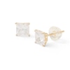 Thumbnail Image 0 of 5mm Square Cubic Zirconia Solitaire Stud Earrings in 14K Gold