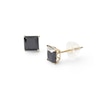 Thumbnail Image 0 of 5mm Square Black Cubic Zirconia Solitaire Stud Earrings in 14K Gold