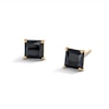 Thumbnail Image 0 of 5mm Square Black Cubic Zirconia Solitaire Stud Earrings in 14K Gold