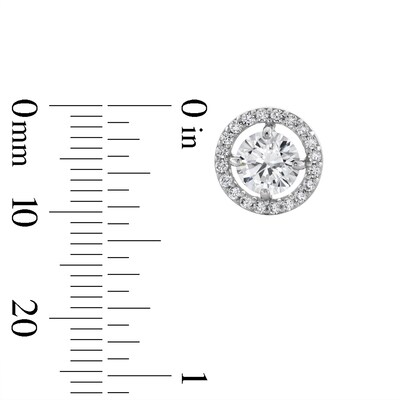 6mm Cubic Zirconia Frame Stud Earrings in 14K White Gold