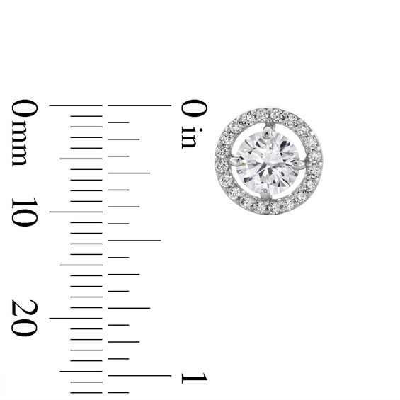 6mm Cubic Zirconia Frame Stud Earrings in 14K White Gold