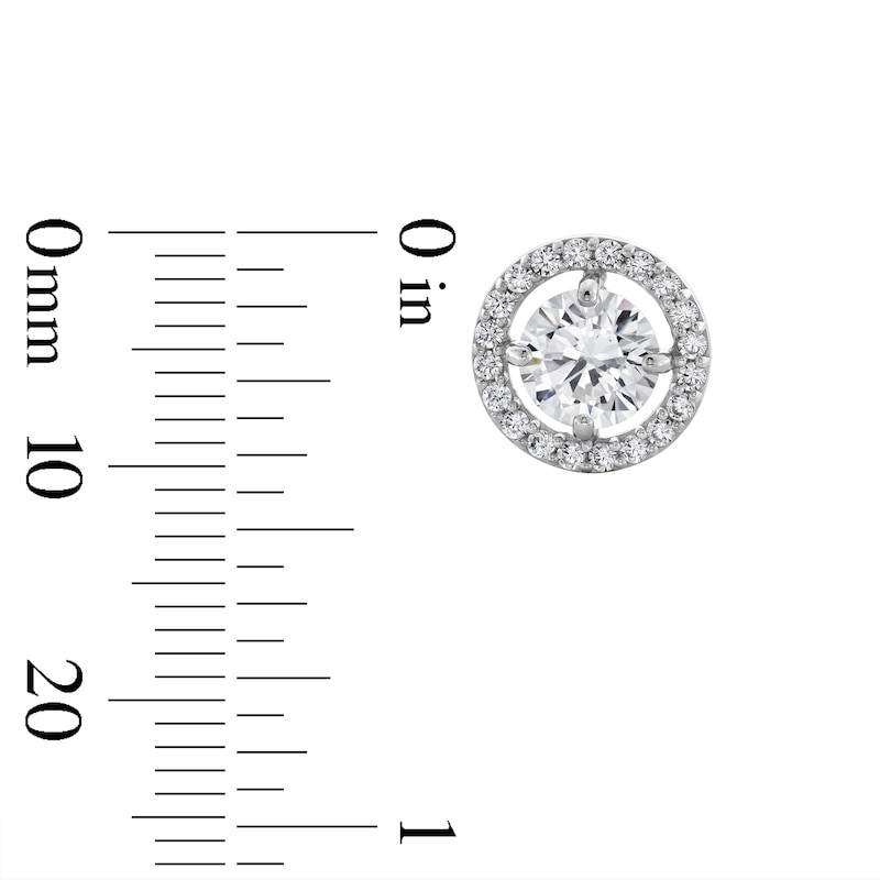 Main Image 3 of 6mm Cubic Zirconia Frame Stud Earrings in 14K White Gold