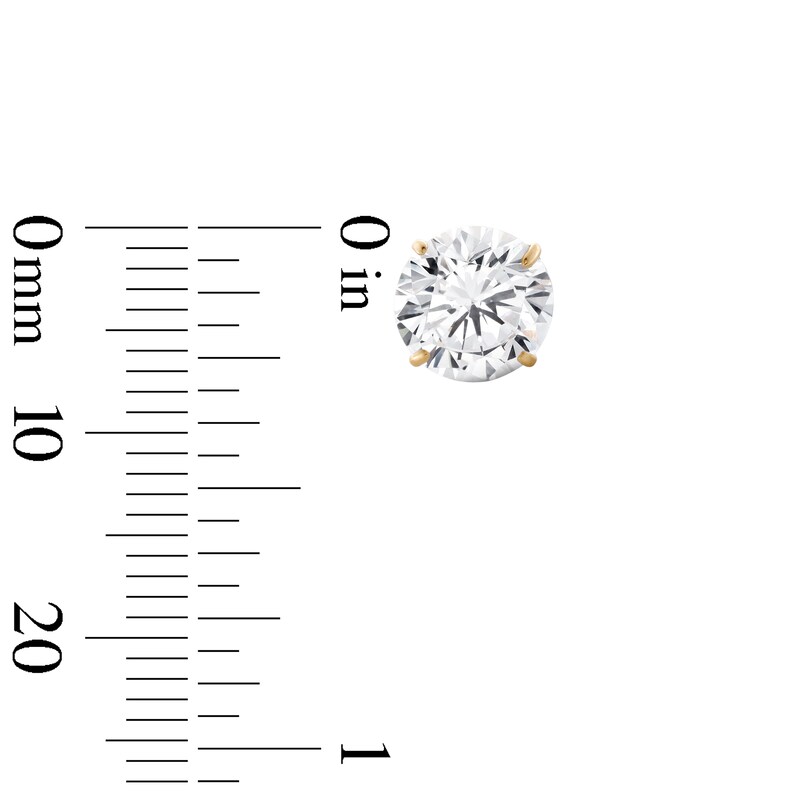Main Image 6 of 8mm Cubic Zirconia Solitaire Stud Earrings in 14K Gold