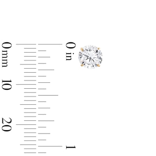 14K Solid Gold 6mm CZ Solitaire Studs