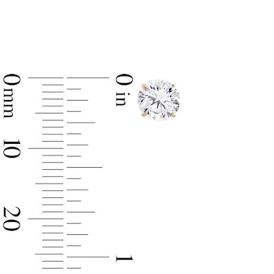 14K Solid Gold 6mm CZ Solitaire Studs