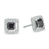 Thumbnail Image 0 of 4mm Princess-Cut Black Cubic Zirconia Frame Stud Earrings in 14K White Gold