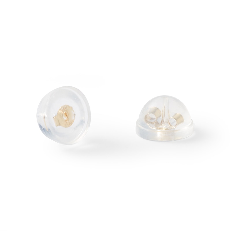 Main Image 2 of 14K Gold CZ Princess-Cut Halo Studs