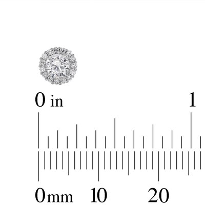 4mm Cubic Zirconia Frame Stud Earrings in 14K White Gold