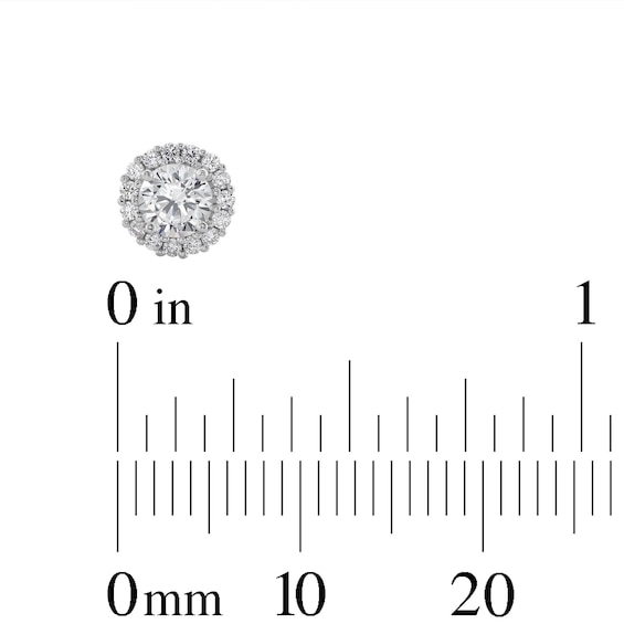 4mm Cubic Zirconia Frame Stud Earrings in 14K White Gold