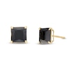 Thumbnail Image 0 of 7mm Princess-Cut Black Cubic Zirconia Solitaire Stud Earrings in 14K Gold