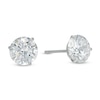 7mm Cubic Zirconia Solitaire Stud Earrings in 14K White Gold