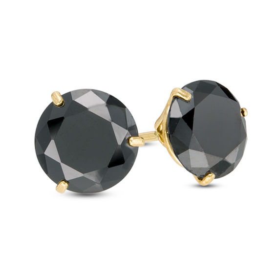 pirokei　サインボールと湯呑みセット 14K Solid Gold 7mm Black CZ Martini Solitaire Studs | Banter