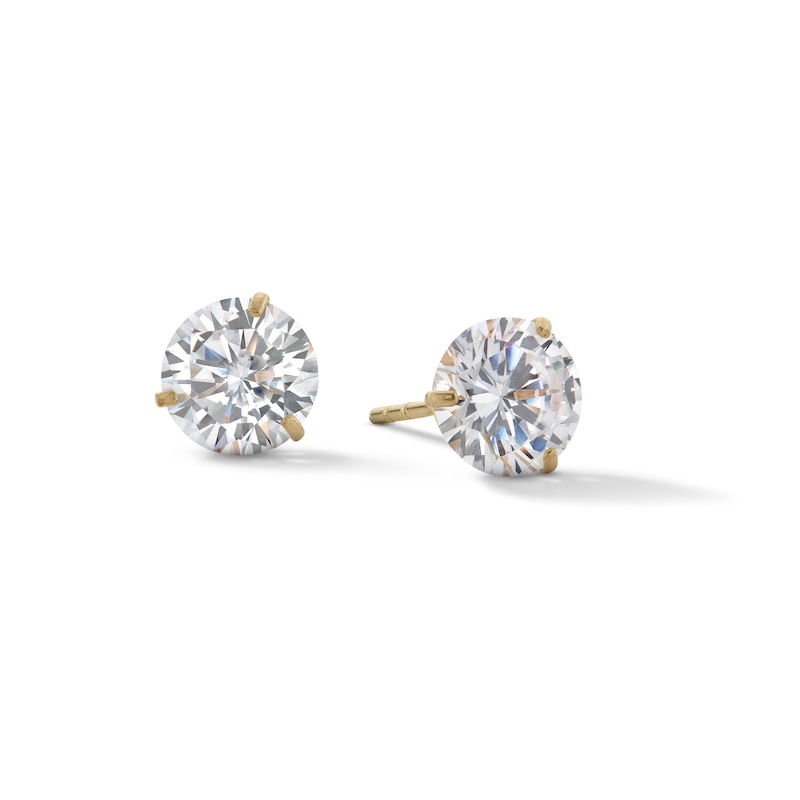 Main Image 1 of 7mm Cubic Zirconia Solitaire Stud Earrings in 14K Gold