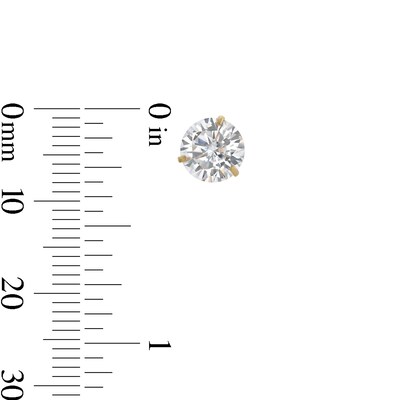 7mm Cubic Zirconia Solitaire Stud Earrings in 14K Gold