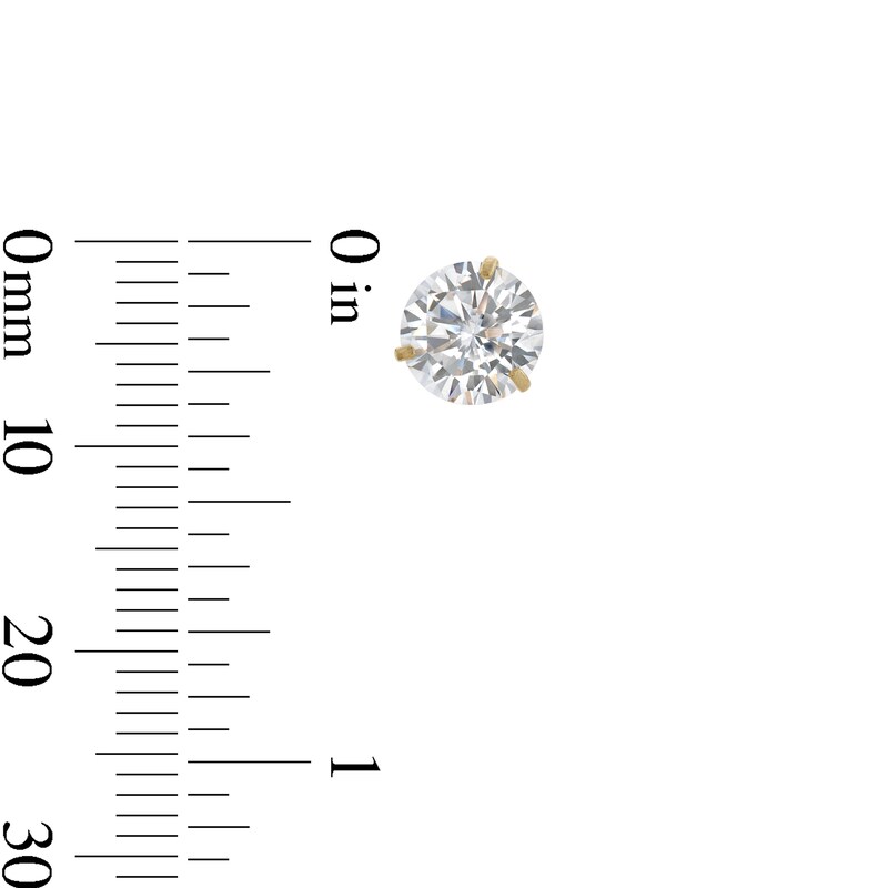 Main Image 3 of 7mm Cubic Zirconia Solitaire Stud Earrings in 14K Gold