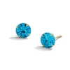 Thumbnail Image 1 of 6mm Blue Cubic Zirconia Solitaire Stud Earrings in 14K Gold