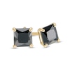 4mm Princess-Cut Black Cubic Zirconia Solitaire Stud Earrings in 14K Gold
