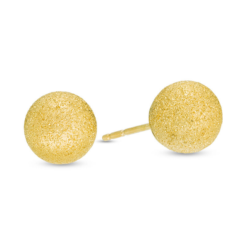 Main Image 1 of 8mm Textured Ball Stud Earrings in 14K Gold