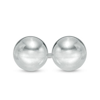 6mm Ball Stud Earrings in 14K White Gold
